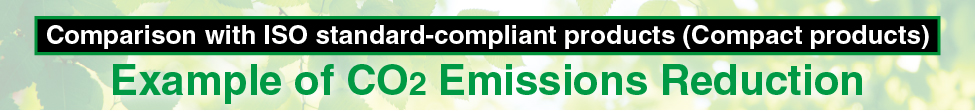 Comparison with ISO standard-compliant products (Compact products) Example of CO2 Emissions Reduction