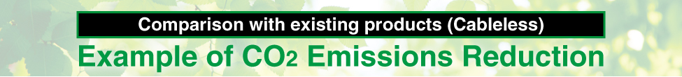 Comparison with existing products (Cableless) - Example of CO2 Emissions Reduction