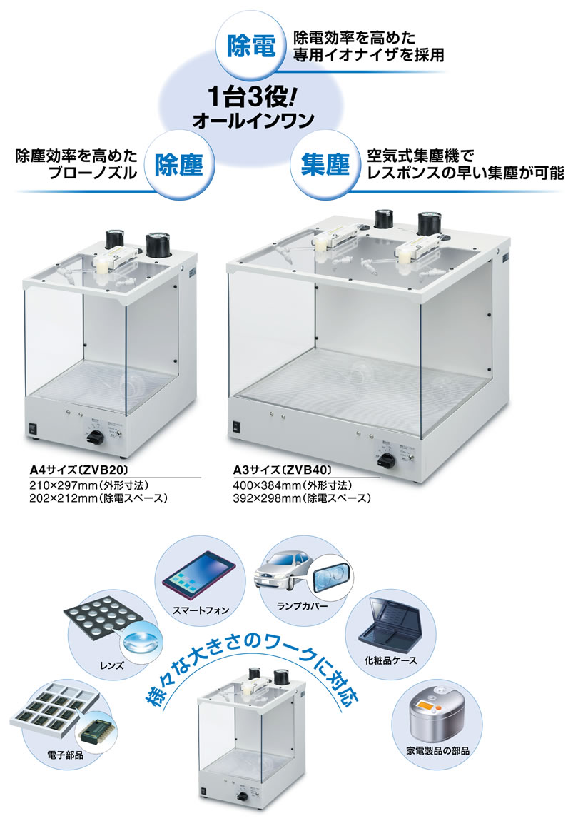 1年保証』 コンプモト 店アズワン 集塵式除電エアーガンブース PURE SPACE 1台 目安在庫=△