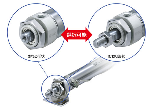 SMC エアシリンダ CM2シリーズ 標準形 複動式 片ロッド オートスイッチ付 ( CDM2E25-100Z-M9BWZ ) SMC(株