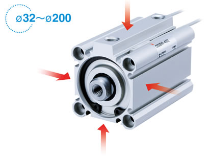 □SMC 薄型シリンダ CQ2シリーズ シリンダ基本形 複動式 片ロッド