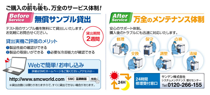 温調機器無料貸出