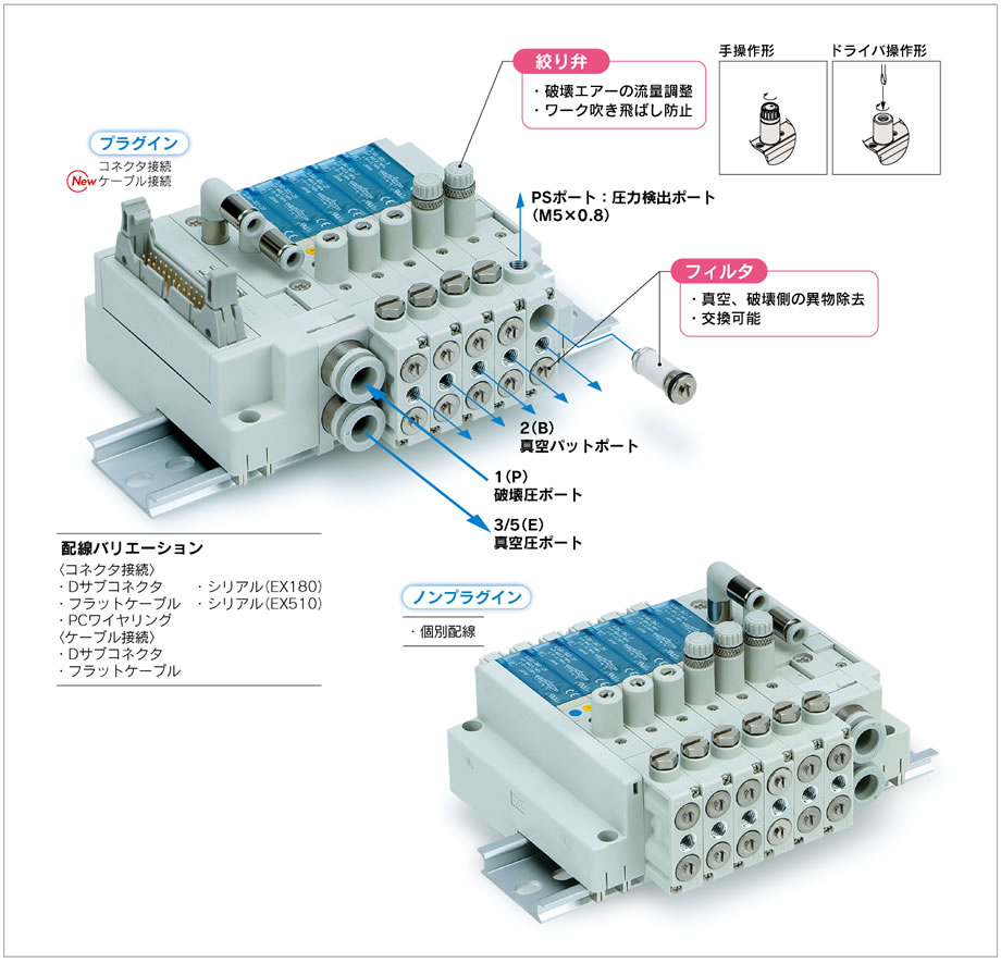 Smc エアーソレノイド 排気 集合