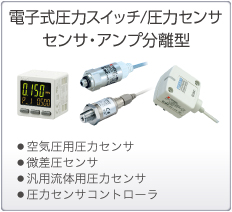 電子式圧力スイッチ／センサ（センサ・アンプ分離型）
