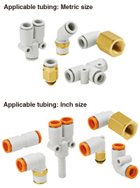 SMC Pneumatic Push-in Straight Threaded-to-Tube 6mm 1/4 in unithread brass 