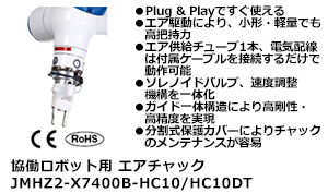 協働ロボット用 エアチャック JMHZ2-X7400B-HC10/HC10DT