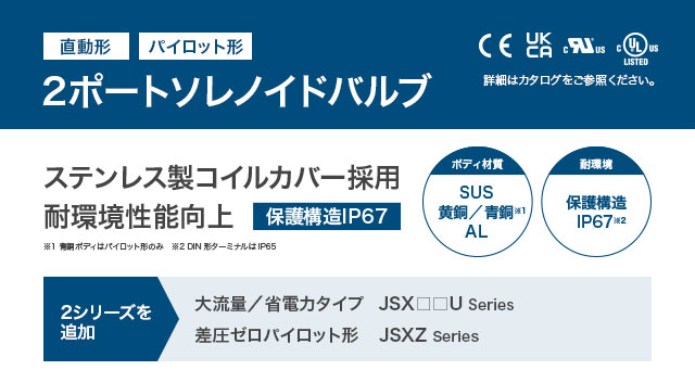 直動形 パイロット形 2ポートソレノイドバルブ