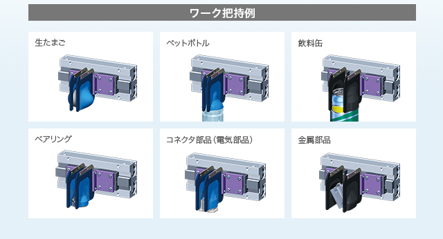 ゴムシートフィンガにより不定形ワークを把持可能