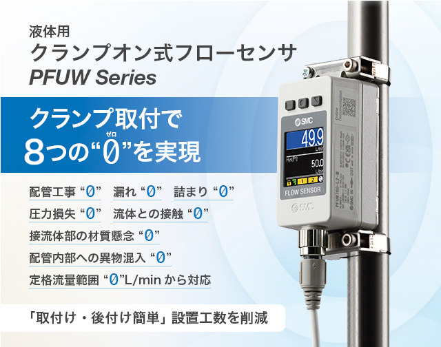 液体用クランプオン式フローセンサ PFUW Series